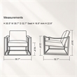 Pemberly Row Modern White Leatherette Accent Chair with Gold Frame
