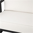Pemberly Row Modern White Leatherette Accent Chair with Gold Frame