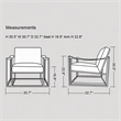 Pemberly Row Modern White Leatherette Accent Chair with Gold Frame