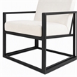 Pemberly Row Modern White Leatherette Accent Chair with Gold Frame