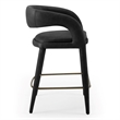 Pemberly Row Modern Black Leatherette Counter Chair with Cast Iron Legs
