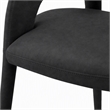 Pemberly Row Modern Black Leatherette Counter Chair with Cast Iron Legs