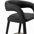 Pemberly Row Modern Black Leatherette Counter Chair with Cast Iron Legs