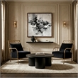 Pemberly Row Modern Glam Black Velvet Accent Chair with Gold Frame