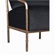 Pemberly Row Modern Glam Black Velvet Accent Chair with Gold Frame