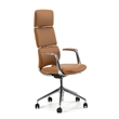 Pemberly Row Modern Camel Vegan Leather Executive Office Chair with Tilt