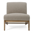Pemberly Row Modern Sand Fabric and Wood Accent Chair with Web Seat