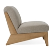 Pemberly Row Modern Sand Fabric and Wood Accent Chair with Web Seat