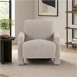 Pemberly Row Modern Beige Polyester Fabric Accent Chair with Floor Leveler