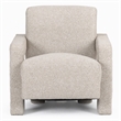Pemberly Row Modern Beige Polyester Fabric Accent Chair with Floor Leveler