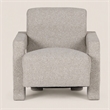 Pemberly Row Modern Beige Polyester Fabric Accent Chair with Floor Leveler