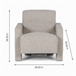 Pemberly Row Modern Beige Polyester Fabric Accent Chair with Floor Leveler