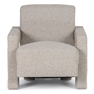 Pemberly Row Modern Beige Polyester Fabric Accent Chair with Floor Leveler