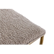 Pemberly Row Modern Beige Fabric Counter Chair with Brass-Plated Legs