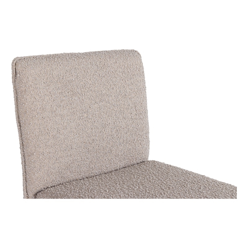 Pemberly Row Modern Beige Fabric Counter Chair with Brass-Plated Legs