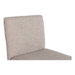 Pemberly Row Modern Beige Fabric Counter Chair with Brass-Plated Legs