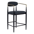 Pemberly Row Mid-Century Modern Dark Grey Counter Chair with Gold Arms