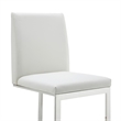 Pemberly Row Vegan Leather Counter Chair in White Stainless Steel Frame