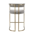 Pemberly Row Grey Fabric Counter Chair with Antique Brass Frame