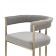 Pemberly Row Grey Fabric Counter Chair with Antique Brass Frame