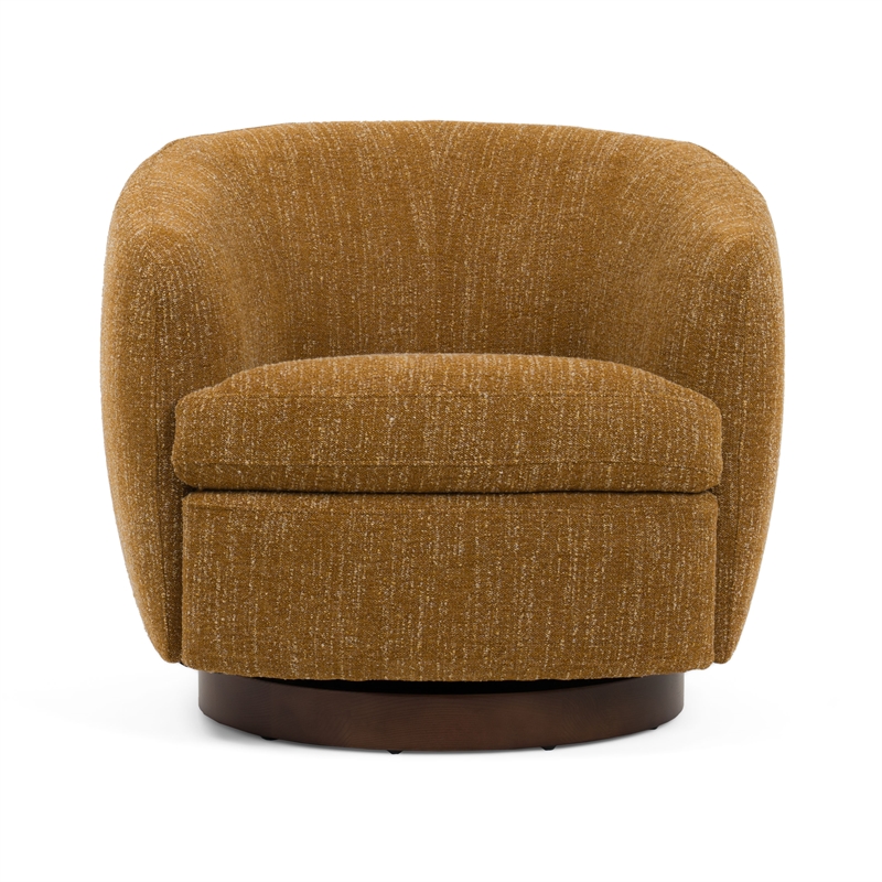 Pemberly Row Swivel Accent Chair in Mellow Mustard Polyester