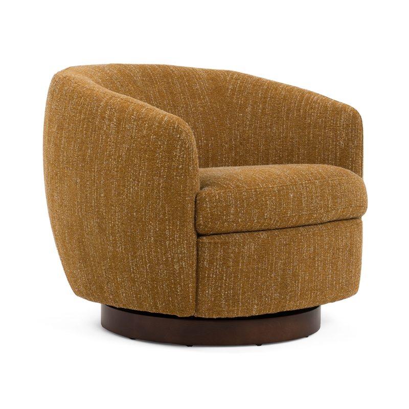 Pemberly Row Swivel Accent Chair in Mellow Mustard Polyester