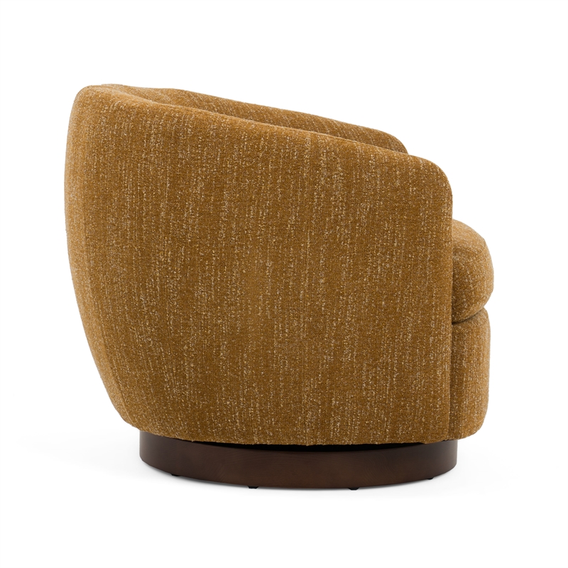 Pemberly Row Swivel Accent Chair in Mellow Mustard Polyester