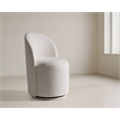 Pemberly Row Modern Swivel Dining Chair in White Fabric