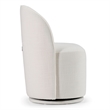 Pemberly Row Modern Swivel Dining Chair in White Fabric