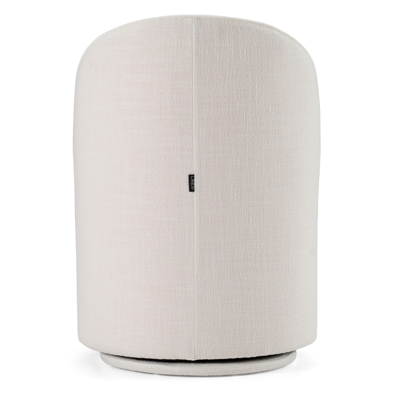 Pemberly Row Modern Swivel Dining Chair in White Fabric