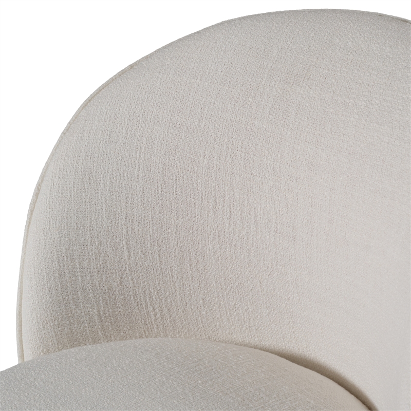 Pemberly Row Modern Swivel Dining Chair in White Fabric
