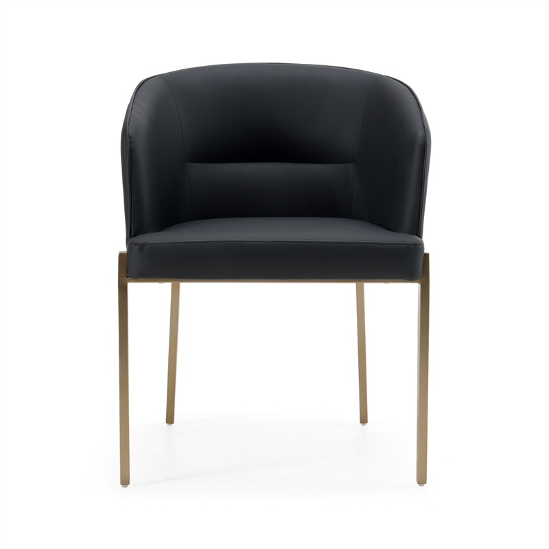 Pemberly Row Modern Vegan Leather Dining Chair in Dark Grey