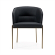 Pemberly Row Modern Vegan Leather Dining Chair in Dark Grey