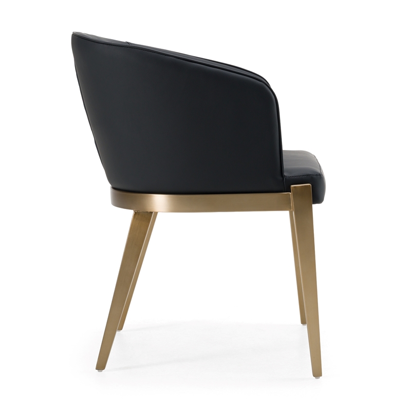 Pemberly Row Modern Vegan Leather Dining Chair in Dark Grey