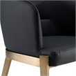 Pemberly Row Modern Vegan Leather Dining Chair in Dark Grey