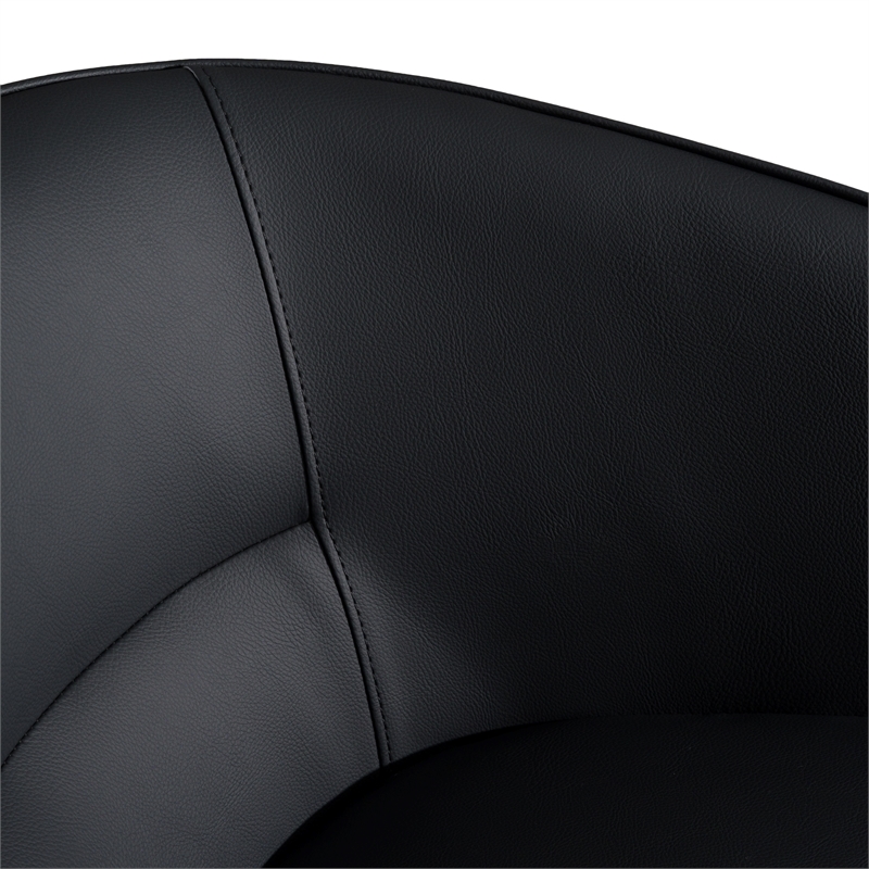 Pemberly Row Modern Vegan Leather Dining Chair in Dark Grey