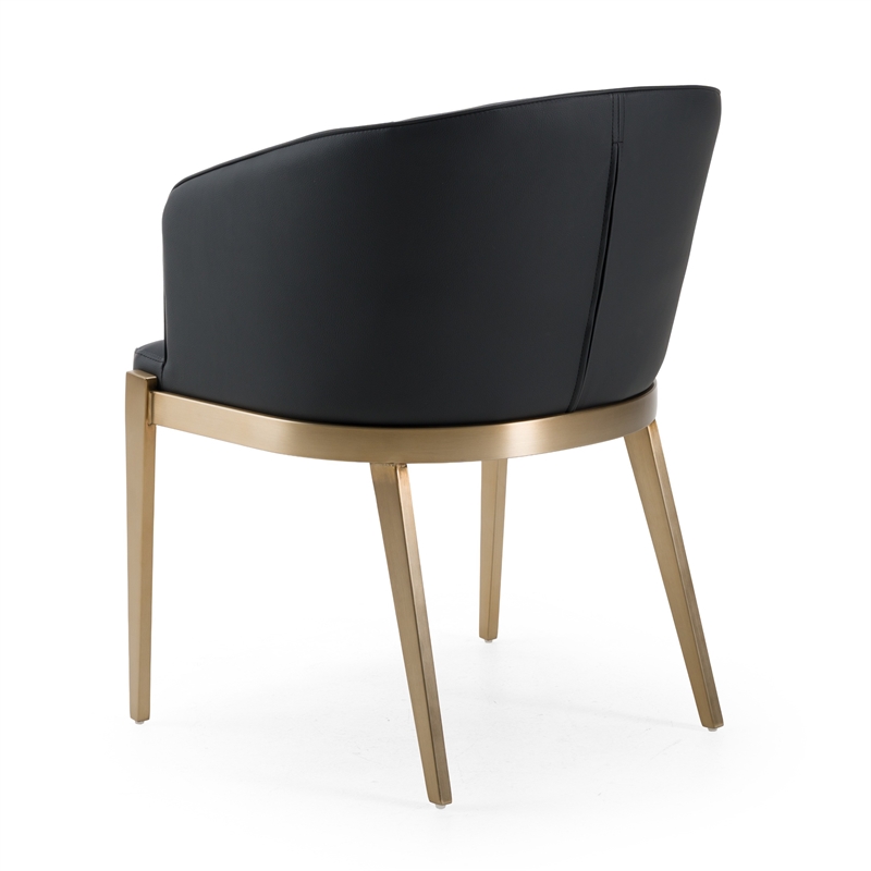 Pemberly Row Modern Vegan Leather Dining Chair in Dark Grey