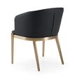 Pemberly Row Modern Vegan Leather Dining Chair in Dark Grey
