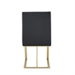 Pemberly Row Dark Grey Vegan Leather Dining Chair with Antique Brass Legs