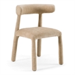 Pemberly Row Beige Velvet Dining Chair with Cast Iron Frame