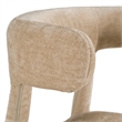 Pemberly Row Beige Velvet Dining Chair with Cast Iron Frame