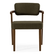 Pemberly Row Mid-Century Modern Green Fabric Dining Chair with Walnut Frame