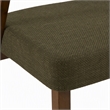Pemberly Row Mid-Century Modern Green Fabric Dining Chair with Walnut Frame
