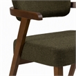 Pemberly Row Mid-Century Modern Green Fabric Dining Chair with Walnut Frame