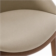 Pemberly Row Mid-Century Modern Beige Vegan Leather Dining Chair in Walnut