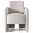 Pemberly Row Modern White Upholstered Dining Chair with Foam Seat