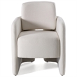 Pemberly Row Modern White Upholstered Dining Chair with Foam Seat