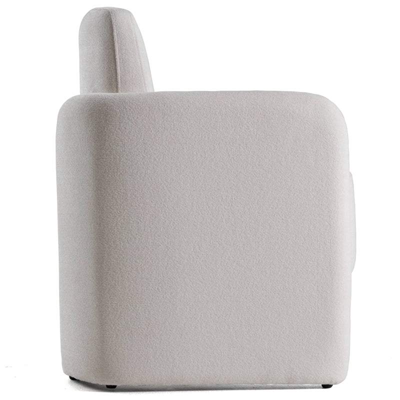 Pemberly Row Modern White Upholstered Dining Chair with Foam Seat