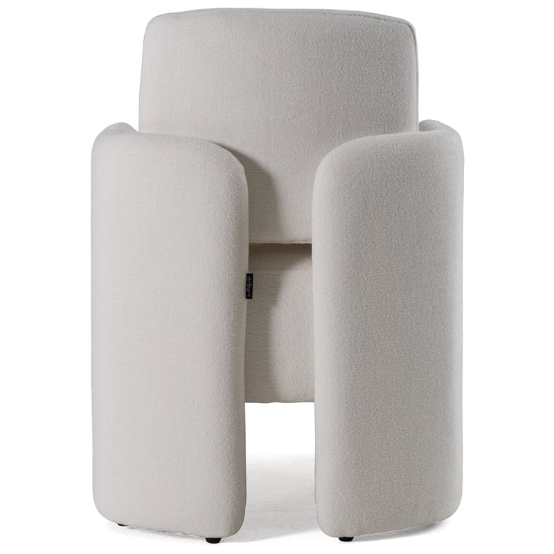 Pemberly Row Modern White Upholstered Dining Chair with Foam Seat