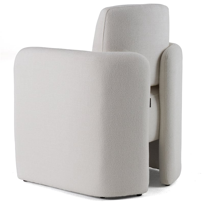 Pemberly Row Modern White Upholstered Dining Chair with Foam Seat